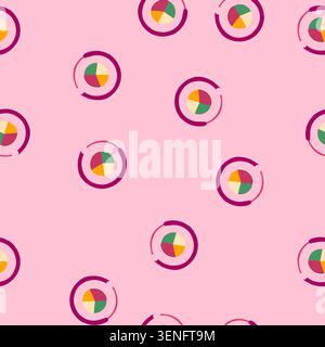pattern stylized pie chart indicating data distribution and segmented progress bar tracking completion, representing business analysis, statistics, an Stock Vector