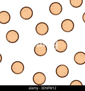 pattern interface wooden button cartoon. wood board, play arrow, circle frame interface wooden button sign vector Stock Vector