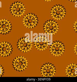 pattern metal gears steampunk hand drawn. isolated cog, machine vintage, old frame metal gears steampunk vector sketch illustration Stock Vector