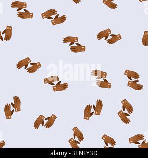 pattern water leather gloves cartoon. appliance cordless, steel fast, heat automatic water leather gloves sign. seamless vector illustration Stock Vector