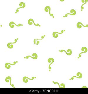 pattern stylized light green question mark graphic representing concepts of confusion, searching, inquiry, mystery, problem, solution, education, and Stock Vector