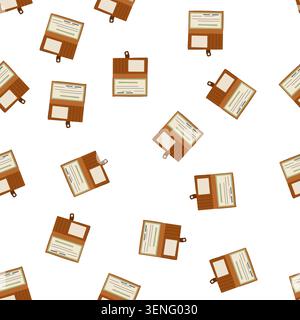 pattern check checkbook cartoon. money salary, payroll cheque, template wallet check checkbook sign. seamless symbol vector illustration Stock Vector
