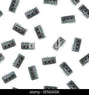 pattern technology headphone amp cartoon. technology headphone amp sign vector Stock Vector
