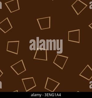 seamless pattern Rectangular brown woven rug with a darker textured center and striped borders, minimalist floor covering for warm, earthy interiors i Stock Vector