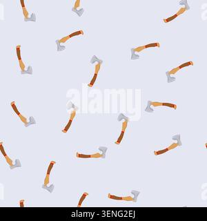 pattern plunder viking axe cartoon. horn valhalla, warrior battle, norse weapon plunder viking axe sign. seamless vector illustration Stock Vector