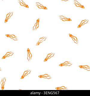pattern stylized orange yellow energy blast laser streak moving forward on white background, conveying speed, power and dynamic sci fi action for game Stock Vector