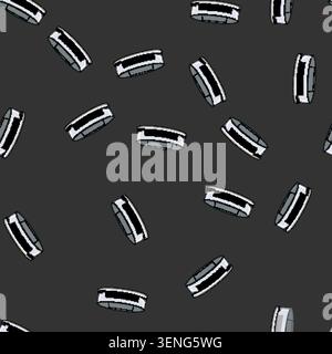 seamless pattern household robot vacuum cleaner cartoon. floor room, house automate, autonomous dirty household robot vacuum cleaner sign vector Stock Vector