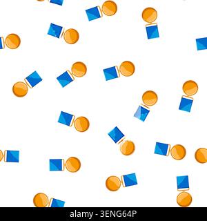 pattern gold military medal cartoon. gold military medal sign vector Stock Vector
