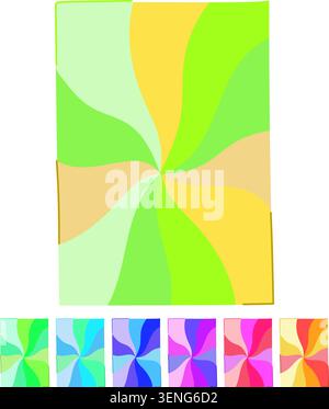 Abstract background surface featuring a vibrant, colorful swirl pattern in retro style, creating a dynamic, energetic, and optimistic visual with warm Stock Vector