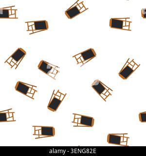 pattern frame outdoor chalkboard cartoon. street wooden, black blank, easel stand frame outdoor chalkboard sign. seamless symbol vector illustration Stock Vector