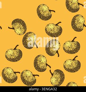 pattern asian longan fruit hand drawn. healthy organic, ripe fresh, nature plant asian longan fruit vector sketch illustration Stock Vector