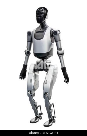 Industrial Robotic Machine isolated on white background. (With clipping path) Stock Photo
