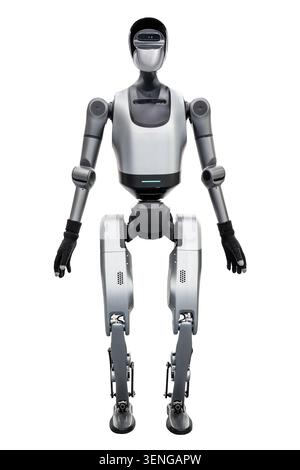 Industrial Robotic Machine isolated on white background. (With clipping path) Stock Photo