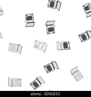 pattern black laptop stand cartoon. body businessman, ergonomic computer, work executive black laptop stand sign vector Stock Vector