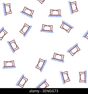 pattern furniture bench bedroom cartoon. furniture bench bedroom sign. seamless symbol vector illustration Stock Vector