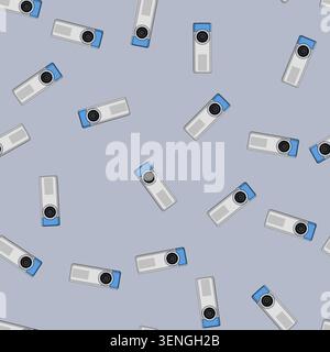seamless pattern screen projector video cartoon. movie presentation, equipment projection screen projector video sign vector Stock Vector
