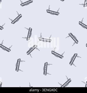 pattern practice piano cartoon. performance recital, composition technique, harmony rhythm practice piano sign. seamless vector illustration Stock Vector