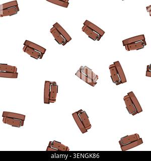 pattern buckle leather belt cartoon. buckle leather belt sign vector Stock Vector