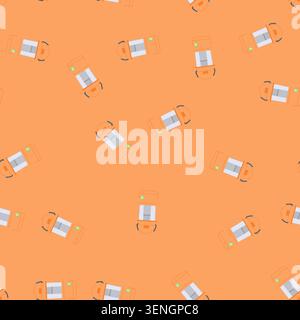 pattern camp camping lamp cartoon. fire lantern, vintage kerosene camp camping lamp sign. seamless vector illustration Stock Vector