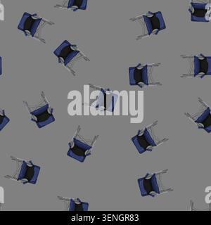 seamless pattern armchair folding chair cartoon. armchair folding chair sign vector Stock Vector