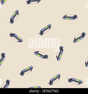 pattern jet ink cartridge cartoon. cmyk bottle, s press, line replacement jet ink cartridge sign. seamless vector illustration Stock Vector