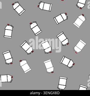 seamless pattern versatile canister plastic cartoon. transparent sealable, foodgrade portable, kitchen organization versatile canister plastic sign ve Stock Vector