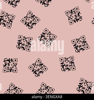 seamless pattern dials qr code label cartoon. switches buttons, meters indicators, gauges lights dials qr code label sign vector Stock Vector