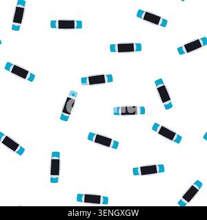 pattern technology biometric bracelet cartoon. health fitness, tracking data, monitor pulse technology biometric bracelet sign. seamless symbol vector Stock Vector