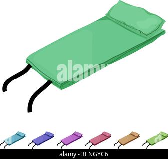rubber camp mat cartoon. rubber camp mat sign colorful illustration Stock Vector