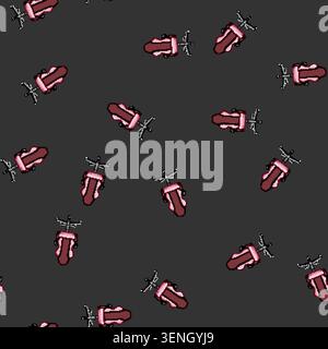 seamless pattern desk game chair cartoon. video screen, neon modern, esport cafe desk game chair sign vector Stock Vector
