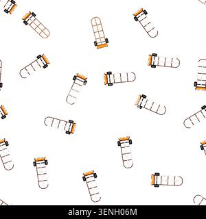 pattern transport hand cart cartoon. mobility equipment, ling distribution, supply inventory transport hand cart sign vector Stock Vector
