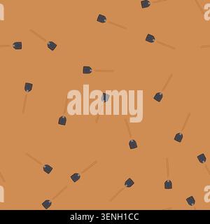 pattern fly swatter featuring a perforated dark head and a long brown handle, representing a common pest control method for eliminating flying insects Stock Vector