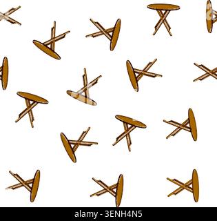 pattern wood folding table cartoon. wood folding table sign vector Stock Vector