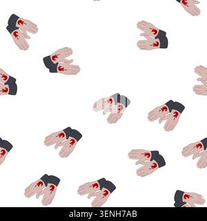 pattern man gloves welding cartoon. worker industry, iron safety, factory gas man gloves welding sign. seamless symbol vector illustration Stock Vector