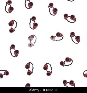 pattern retro style welding goggles featuring dark lenses and red frames, essential personal protective equipment for safety in industrial and constru Stock Vector