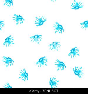 pattern stylized illustration depicting a vibrant frozen energy blast, showing sharp blue ice shards exploding outwards from a central cluster, ideal Stock Vector