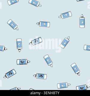 seamless pattern eye contact lens solution cartoon. optical care, medical health eye contact lens solution sign vector Stock Vector