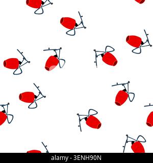 pattern chute concrete mixer cartoon. hopper site, portable stationary, electric diesel chute concrete mixer sign. seamless symbol vector illustration Stock Vector