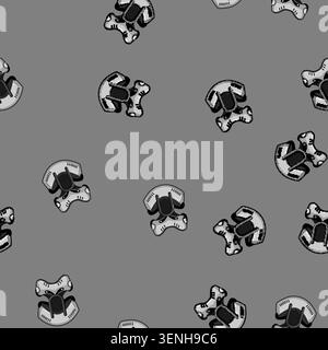 seamless pattern injury cervical neck collar cartoon. recovery alignment, comfort stability, immobilization therapy injury cervical neck collar sign v Stock Vector