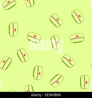 pattern fashion cosmetic pouch cartoon. bag makeup, beauty case fashion cosmetic pouch sign. seamless vector illustration Stock Vector
