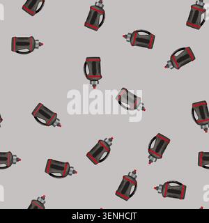seamless pattern container sport drinking bottle cartoon. container sport drinking bottle sign vector Stock Vector