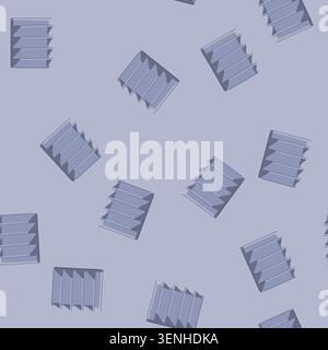 pattern stand magazine rack cartoon. shelf display, book store, bookcase blank stand magazine rack sign. seamless vector illustration Stock Vector