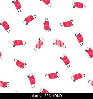 pattern lightweight trolley bag cartoon. expandable cabin, zipper handle, lock compartment lightweight trolley bag sign. seamless symbol vector illust Stock Vector