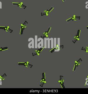 seamless pattern wood chainsaw cartoon. power worker, action climber, forest lumberjack wood chainsaw sign vector Stock Vector