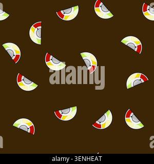 seamless pattern tachometer speedometer cartoon. dashboard instrument, cluster calibration, accuracy sensor tachometer speedometer sign vector Stock Vector