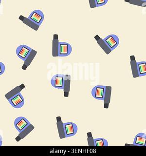 pattern respiratory spirometer cartoon. test airflow, pulmonary health, breathing assessment respiratory spirometer sign. seamless vector illustration Stock Vector