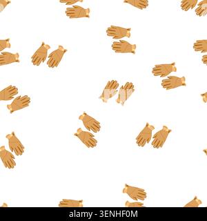 pattern appliance leather gloves cartoon. cordless steel, fast heat, automatic shutoff appliance leather gloves sign. seamless symbol vector illustrat Stock Vector