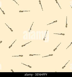 seamless pattern tone flute cartoon. breath keys, holes embouchure, fingering classical tone flute sign vector Stock Vector