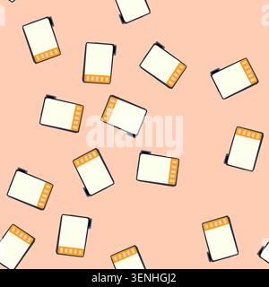 pattern class interactive smartboard cartoon. projector display, modern wall, education information class interactive smartboard sign. seamless vector Stock Vector