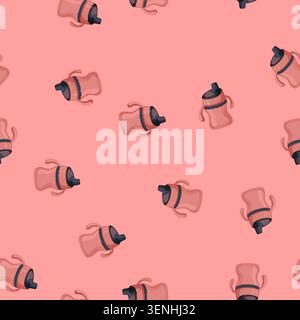 seamless pattern fedding sippy cup cartoon. fedding sippy cup sign vector Stock Vector